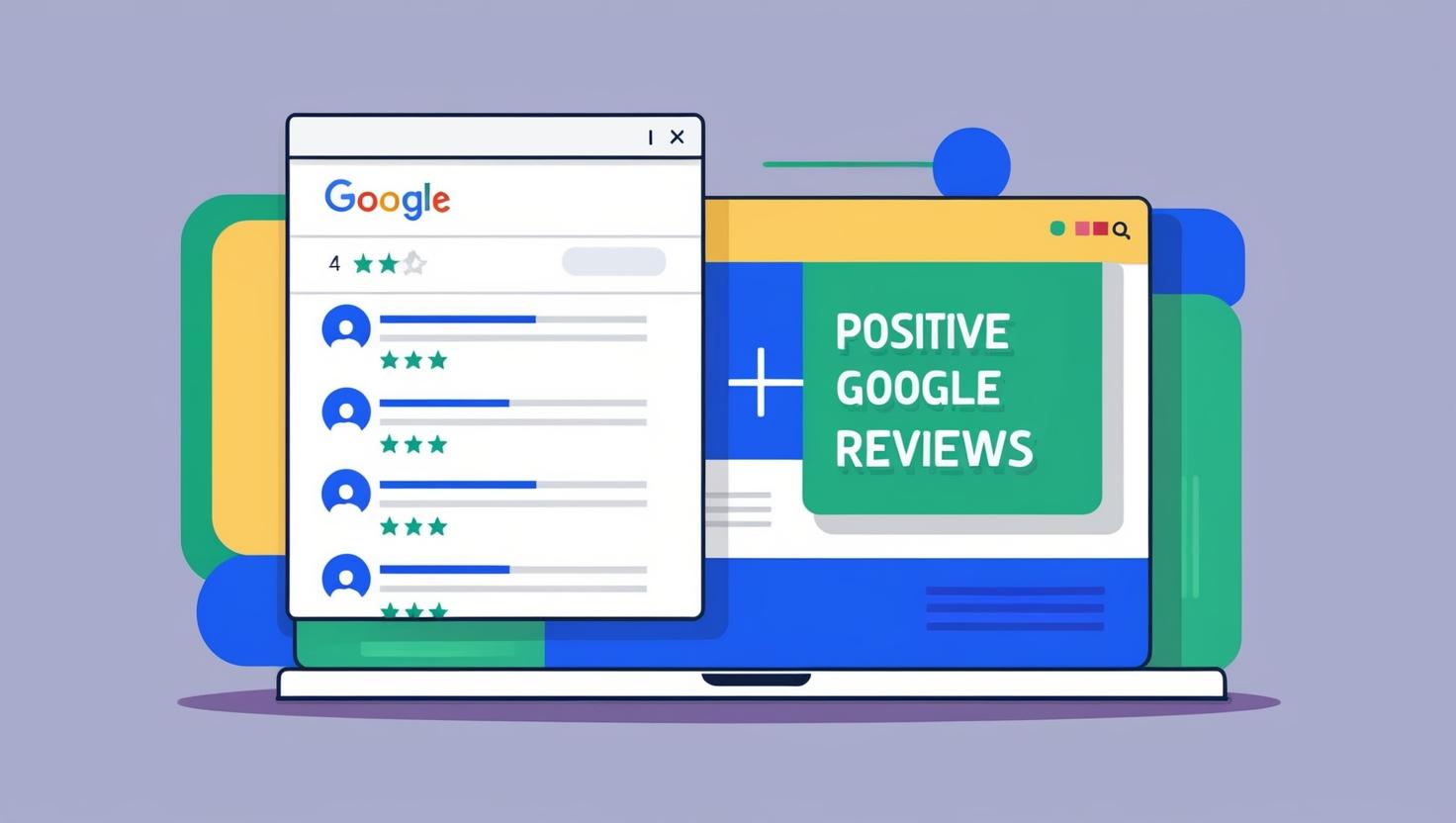 Illustration of AI managing Google Reviews feed interface